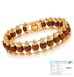 Gratify Divine Rudraksha Gold-Plated Bracelet